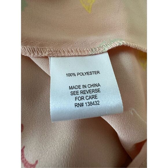 ModCloth Women’s Sleeveless V-Neck Umbrella Print Top Peach Size Small - Picture 5 of 6